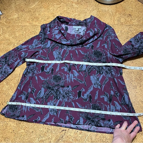 Habitat Button Cowl Linen Blend Top In Berry Sz M - Picture 11 of 12